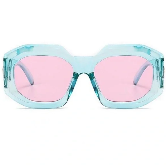 Trending Blue Sunglasses with Pink Lens | Fashion Eyewear for Summer Sun Glasses - Picture 2 of 2